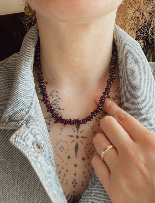 collana Chips Nic - Granato